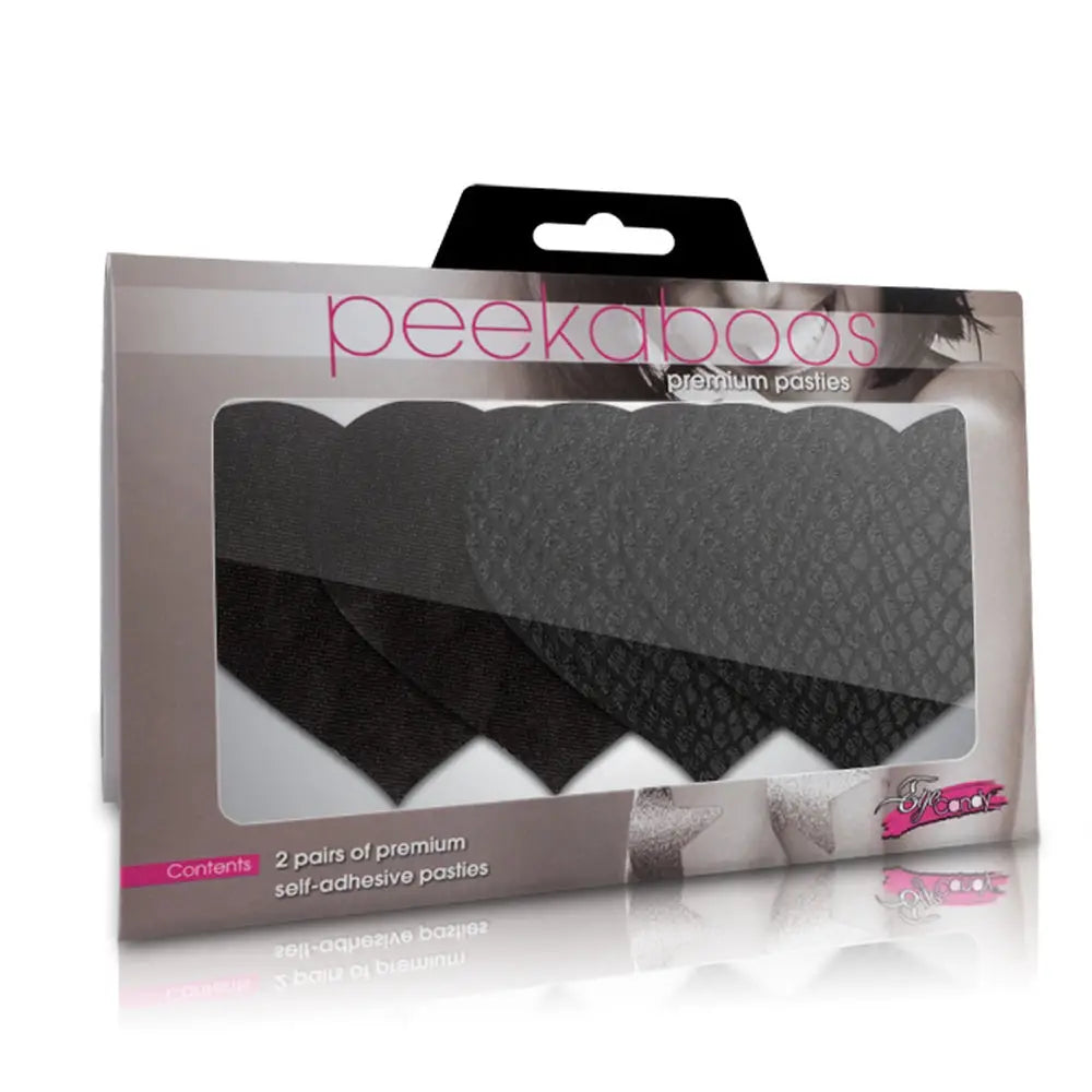 Peekaboo Pasties Black Hearts - Save 25% - Fast Shipping - Sale United Kingdom Stoke-on-trent