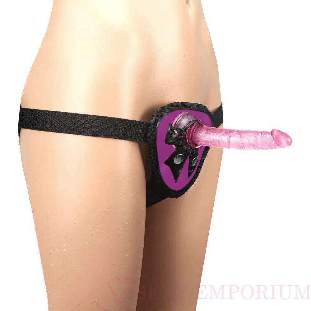 Pink Anal Starter Strap-on Dildo with Purple Harness - Save 15% - Strap-on - Fast Shipping - Sale United Kingdom Stoke-on-trent