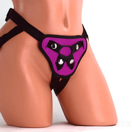 Pink Anal Starter Strap-On Dildo with Purple Harness - Sexy Emporium