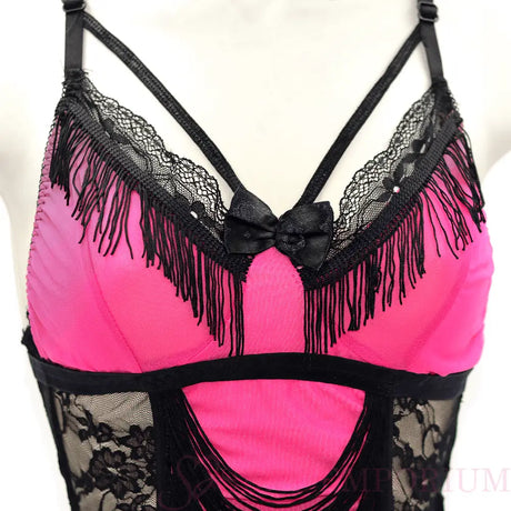Pink and Black Caberet Bustier - Fast Shipping - Sale United Kingdom Stoke-on-trent