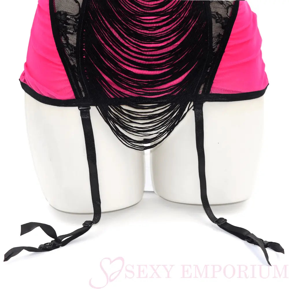 Pink and Black Caberet Bustier - Fast Shipping - Sale United Kingdom Stoke-on-trent