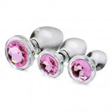 Pink Gem Glass Anal Plug Set - Save 25% - Fast Shipping - Sale United Kingdom Stoke-on-trent