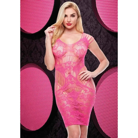 Pink Lace Mini Dress Plus Size - Save 25% - Fast Shipping - Sale United Kingdom Stoke-on-trent