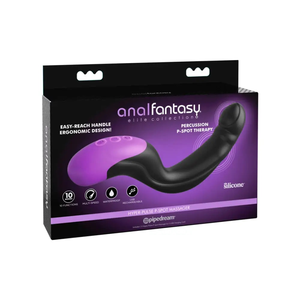 Pipedream - Anal Fantasy Elite - Hyper-pulse P-spot Massager - Black/ Purple - Save 25% - Dildos United Kingdom Stoke-on-trent