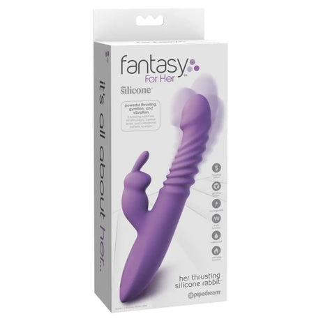Pipedream - Fantasy for Her - Thrusting Silicone Rabbit - Purple - Save 15% - Classic Vibrators United Kingdom Stoke-on-trent