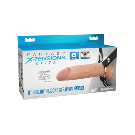 Pipedream - Fantasy X-tensions Elite - 6’’ Silicone Hollow Strap-on - Dual Density - Light - Save 5% - Sale United Kingdom Stoke-on-trent