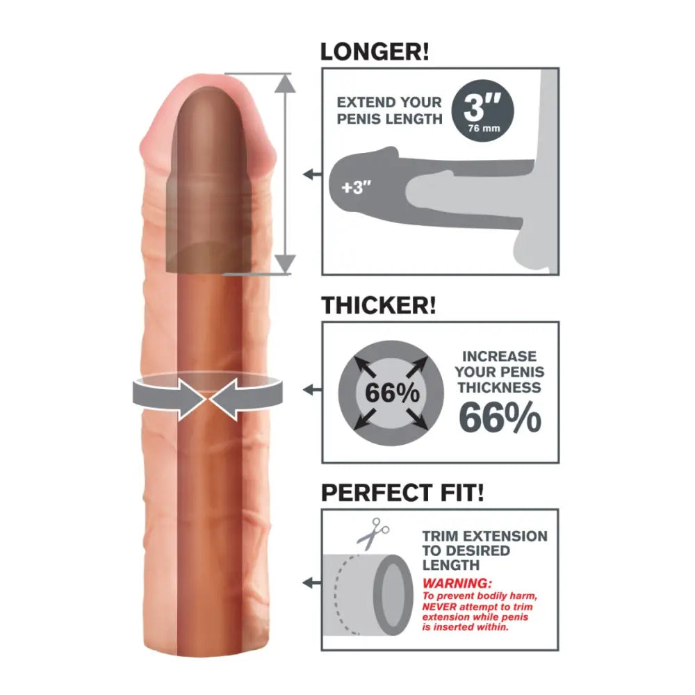 Pipedream - Fantasy X-tensions - Mega 3’’ Extension - Light - Save 5% - Sale United Kingdom Stoke-on-trent