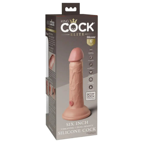 Pipedream - King Cock Elite - 6’’ Dual Density Vibrating Silicone - Light - New Products – Latest Sex Toys & Adult Arrivals United Kingdom
