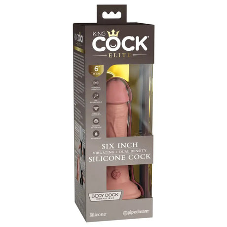 Pipedream - King Cock Elite - 6’’ Dual Density Vibrating Silicone - Light - New Products – Latest Sex Toys & Adult Arrivals United Kingdom