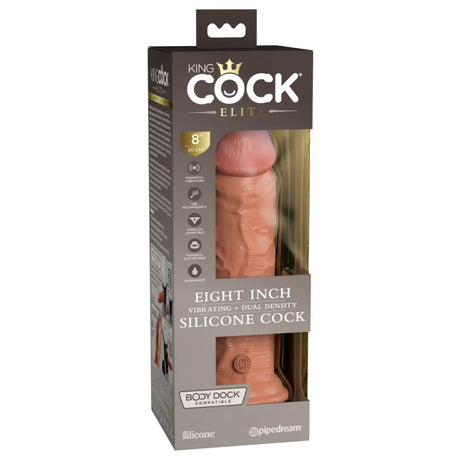 Pipedream - King Cock Elite - 8’’ Dual Density Vibrating Silicone - Tan - New Products – Latest Sex Toys & Adult Arrivals United Kingdom