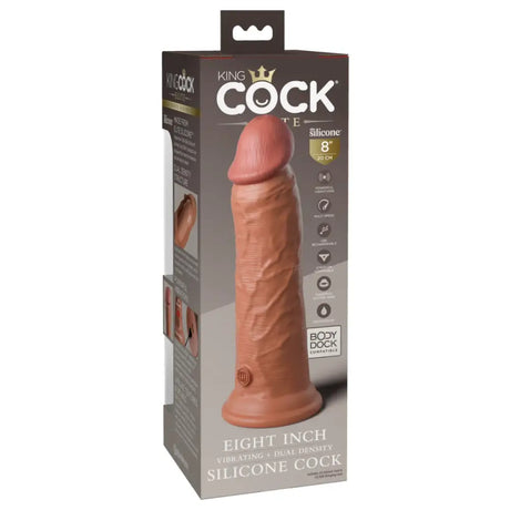 Pipedream - King Cock Elite - 8’’ Dual Density Vibrating Silicone - Tan - New Products – Latest Sex Toys & Adult Arrivals United Kingdom