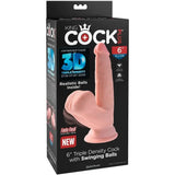 Pipedream - King Cock Plus - 6’’ Triple Density with Swinging Balls - Light - Save 10% - Dildos United Kingdom Stoke-on-trent