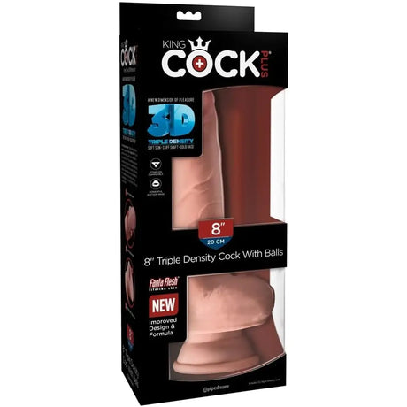 Pipedream - King Cock Plus - 8’’ Triple Density Fat with Balls - Light - Save 10% - Dildos United Kingdom Stoke-on-trent