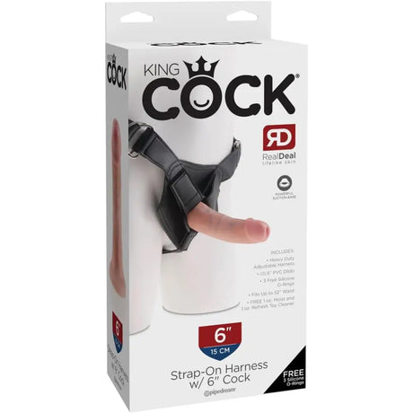 Pipedream - King Cock - Strap on Harness with 6’’ - Light - Save 5% - Sale United Kingdom Stoke-on-trent