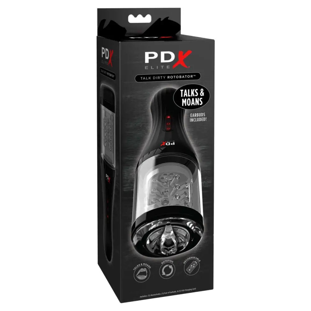 Pipedream - Pdx Elite - Talk Dirty Rotobator - Clear/black - New Products – Latest Sex Toys & Adult Arrivals United Kingdom Stoke-on-trent