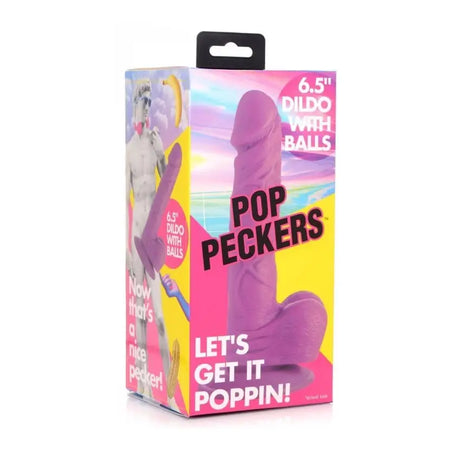 Pop Peckers Dildo with Balls Purple 6.5 Inch with Fast Shipping United Kingdom Stoke on Trent