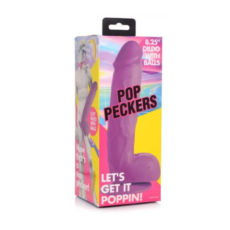 Pop Peckers Dildo with Balls Purple (8.25”) with Fast Shipping United Kingdom Stoke on Trent