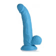 Pop Peckers Large Dildo with Balls 7.5 Inch Blue Suction Cup - Save 20% - with - United Kingdom Stoke-on-trent
