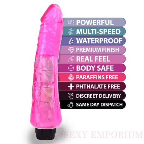Powerful 9 Inch Multi-speed Vibrator Pink - Save 25% - Uk Sex Toys