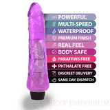Powerful 9 Inch Multi-Speed Vibrator Purple