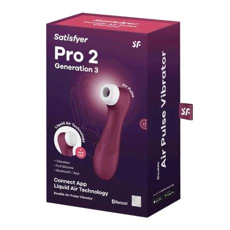 Pro 2 Generation 3 with Liquid Air Technology Vibration and Bluetooth/app Wine Red - Save 30% - with - Vibrator United Kingdom