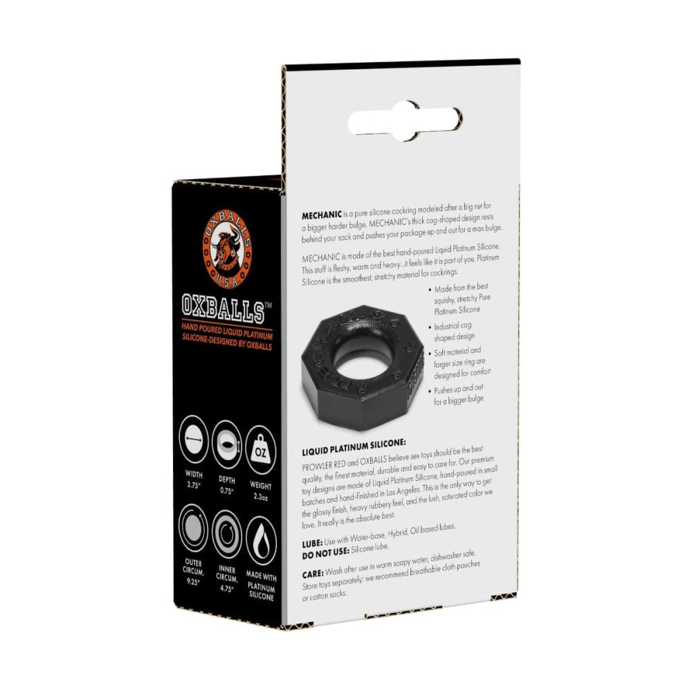 Prowler RED By Oxballs Mechanic Cock Ring Black - Sex Toys