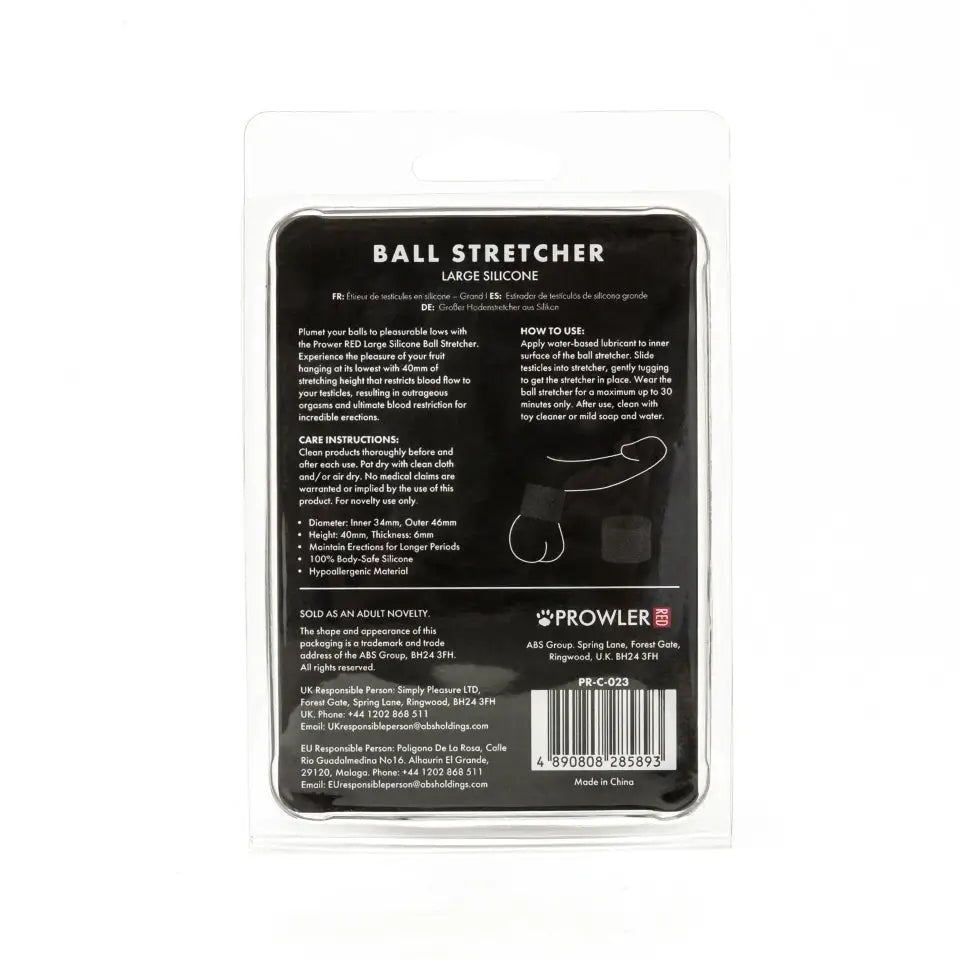 Prowler Red Large Silicone Ball Stretcher - Save 25% - Fast Shipping - Sale United Kingdom Stoke-on-trent