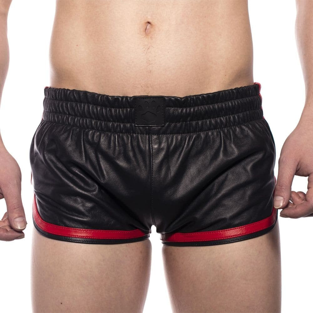 Prowler Red Leather Sports Shorts Svart/rød liten