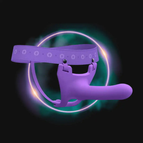 Purple strap-on harness.