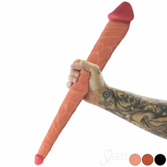 Dildo cu două capete Real Feel de 14,5 inchi, maro