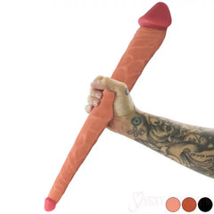 Real Feel 14.5 Inch Double Ended Dildo Brown