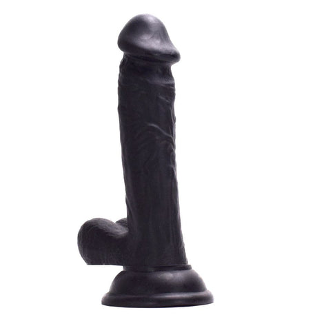 Real Feel 5.5 Inch Black Suction Cup Dildo - Dildos - Save 25%