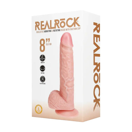 Real Rock - Vibrating and Rotating Straight Cock with Balls - 8 / 20 5 Cm - Flesh - Save 10% - Dildo United Kingdom Stoke-on-trent