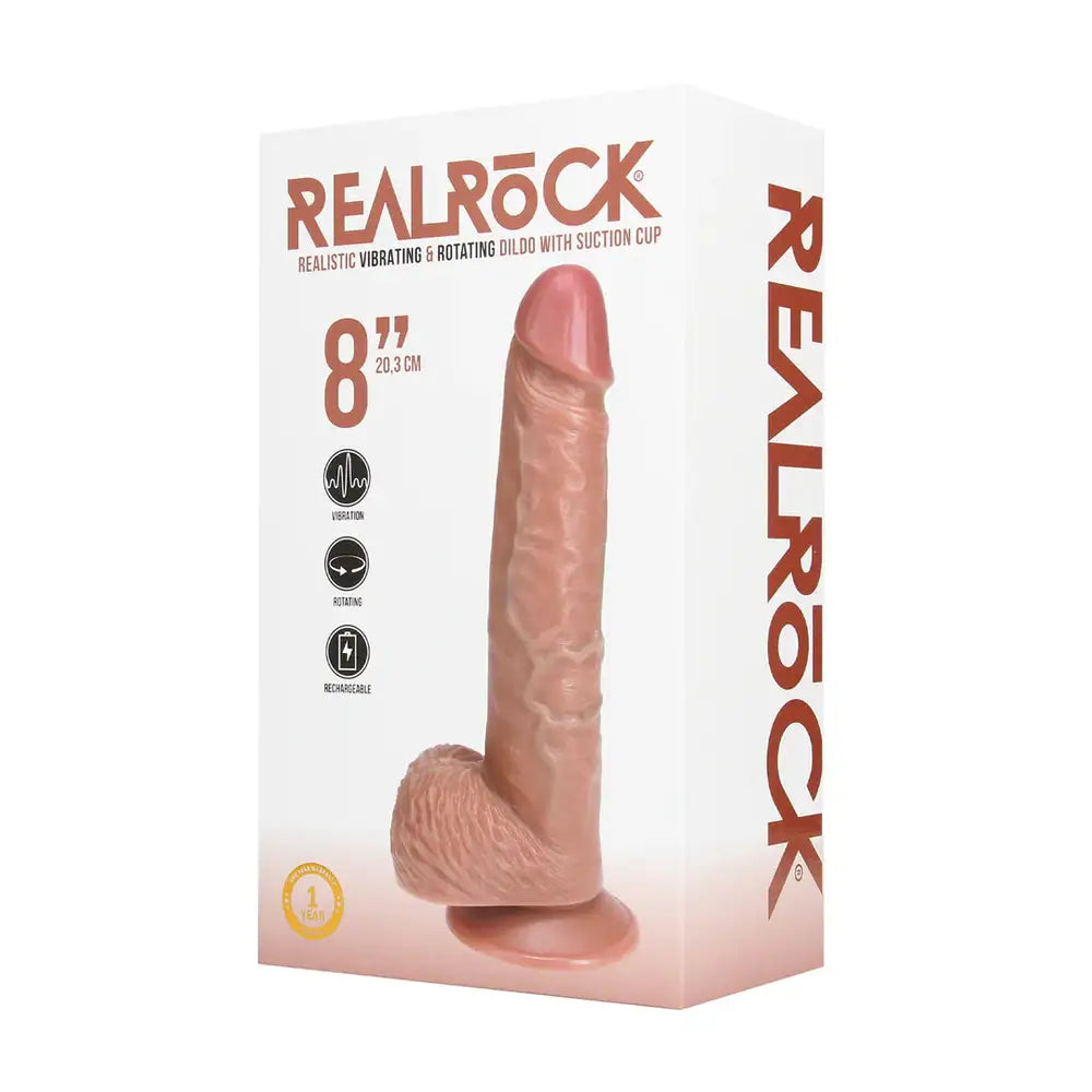 Real Rock - Vibrating and Rotating Straight Cock with Balls - 8 / 20 5 Cm - Tan - Save 10% - Dildo United Kingdom Stoke-on-trent