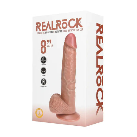 Real Rock - Vibrating and Rotating Straight Cock with Balls - 8 / 20 5 Cm - Tan - Save 10% - Dildo United Kingdom Stoke-on-trent