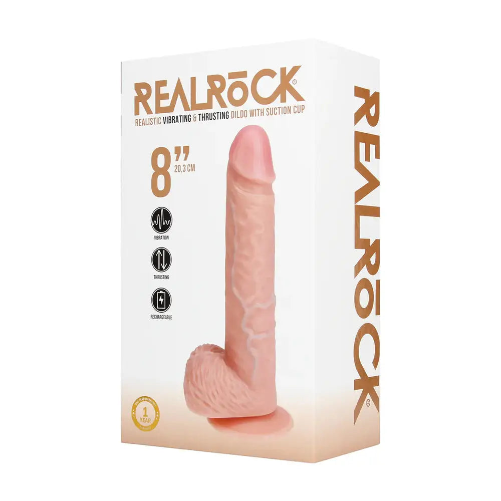 Real Rock - Vibrating and Thrusting Straight Cock with Balls - 8 / 20 5 Cm - Flesh - Save 10% - Dildo United Kingdom Stoke-on-trent