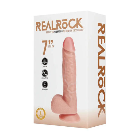 Real Rock - Vibrating Regular Straight Cock with Balls - 7 / 18 Cm - Flesh - Save 10% - Cm - Dildo United Kingdom Stoke-on-trent