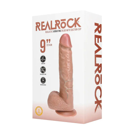 Real Rock - Vibrating Regular Straight Cock with Balls - 9 / 23 Cm - Tan - Save 10% - Cm - Dildo United Kingdom Stoke-on-trent
