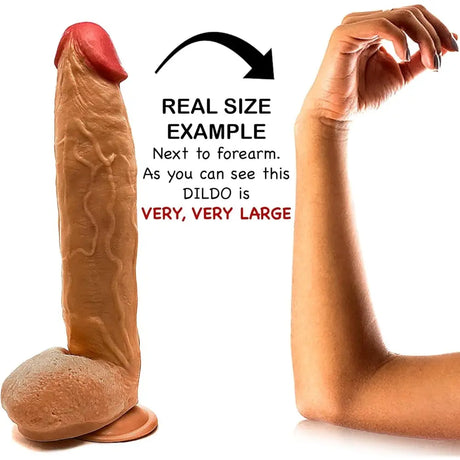 Realistic Dildo Sex Toy for Women Men Couples Real Feel Brown Dong Suction Cup - for - Original Sexy Emporium United Kingdom Stoke-on-trent