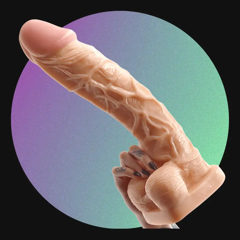 Realistic veined dildo.