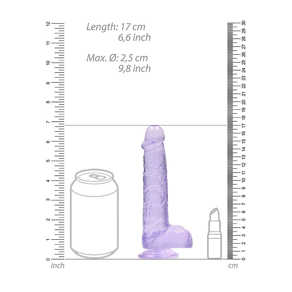 Realrock 6 Inch Purple Realistic Crystal Clear Dildo - Save 30%