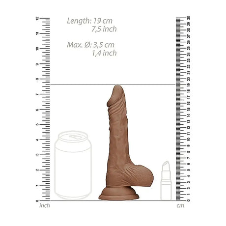 Realrock 7 Inch Dong with Testicles Flesh Tan - Save 25% - Realrock with - Fast Shipping - Dildo United Kingdom Stoke-on-trent
