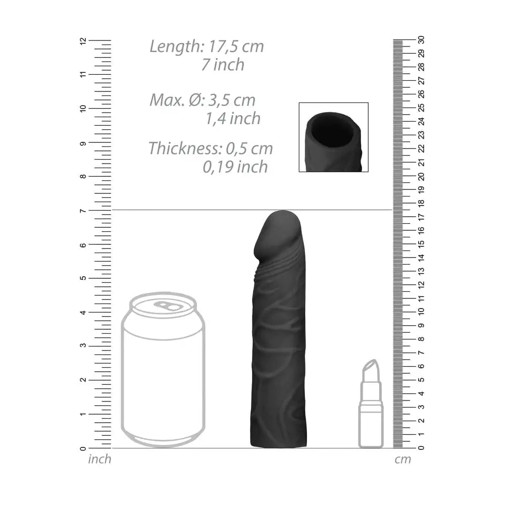 Realrock 7 Inch Penis Sleeve Black - Save 30% - Realrock - Fast Shipping - Sale United Kingdom Stoke-on-trent