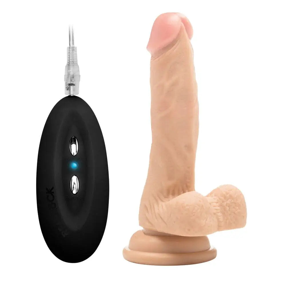 Realrock 7 Inch Vibrating Realistic Cock with Scrotum - Save 30% - Realrock with - Fast Shipping - Sale United Kingdom Stoke-on-trent
