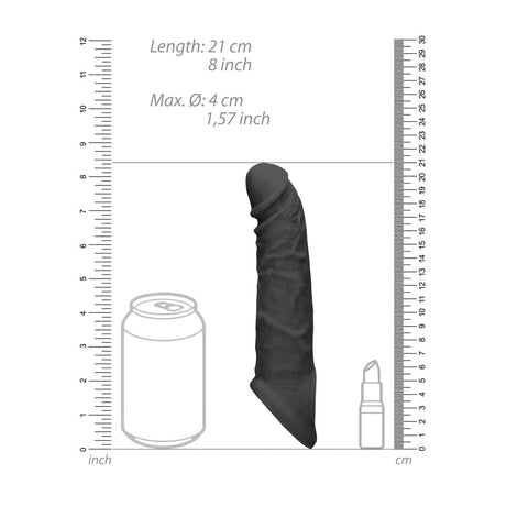 Realrock 8 Inch Penis Sleeve Black - Save 30% - Dildo