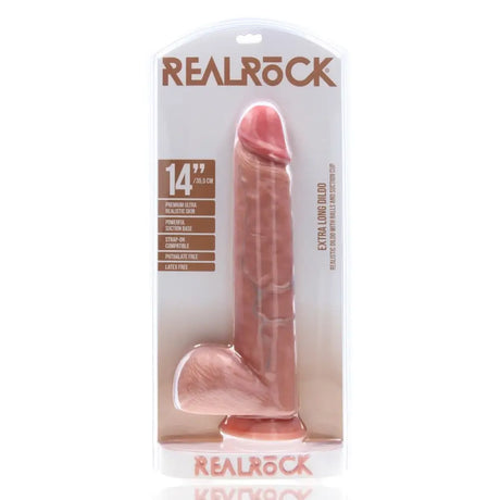 Realrock Extra Long Dildo with Balls Flesh 14 Inch - Realrock with - Fast Shipping - United Kingdom Stoke-on-trent