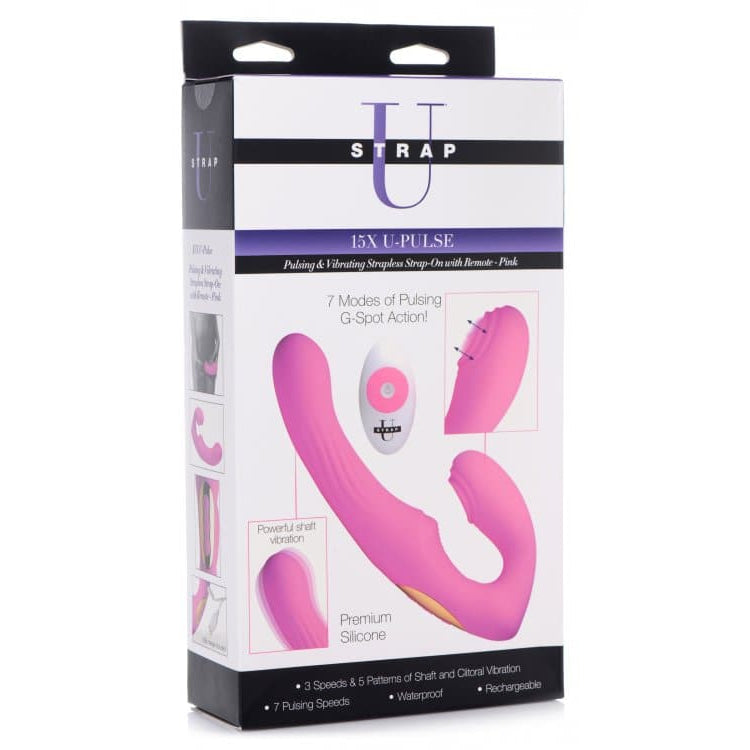 15X U-Pulse Silicone Pulsating and Vibrating Strapless