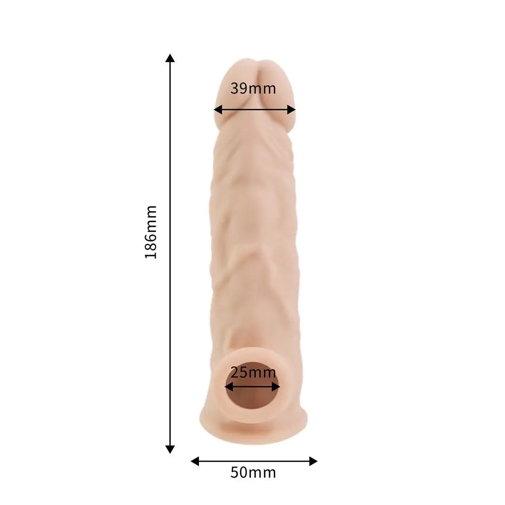 Rev Sleeves 7.5 Inch Girthy Realistic Silicone Penis Extension Sleeve Cock and Extenders United Kingdom Stoke on Trent