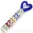 Ribbed Lover 8 Inch Glass Dildo - Sex Toy