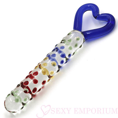 Ribbed Lover 8 Inch Glass Dildo - Sex Toy